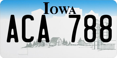 IA license plate ACA788