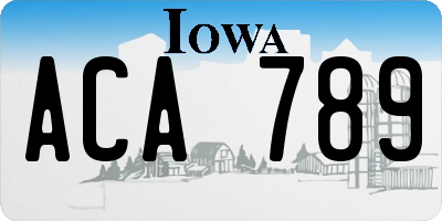 IA license plate ACA789