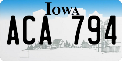 IA license plate ACA794