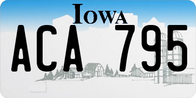 IA license plate ACA795