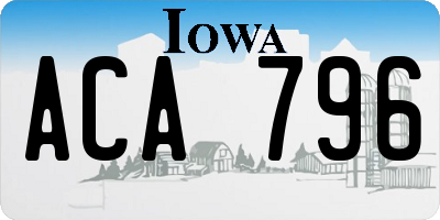 IA license plate ACA796