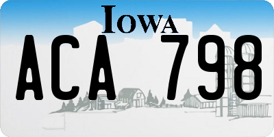 IA license plate ACA798