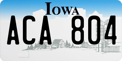 IA license plate ACA804