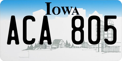 IA license plate ACA805