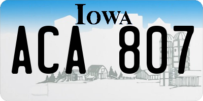 IA license plate ACA807