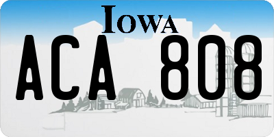 IA license plate ACA808