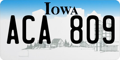 IA license plate ACA809