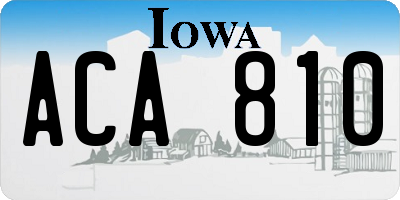 IA license plate ACA810