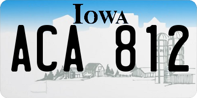 IA license plate ACA812