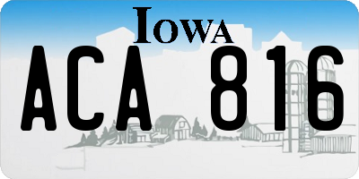 IA license plate ACA816