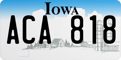 IA license plate ACA818