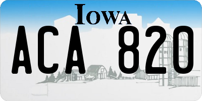 IA license plate ACA820
