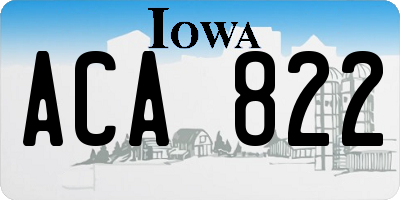 IA license plate ACA822