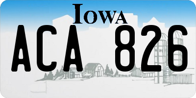 IA license plate ACA826