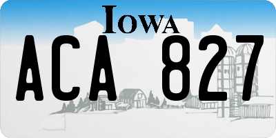 IA license plate ACA827