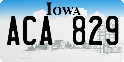 IA license plate ACA829