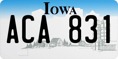 IA license plate ACA831