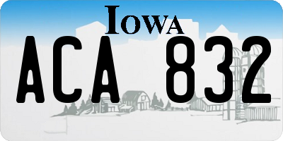 IA license plate ACA832