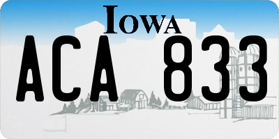 IA license plate ACA833