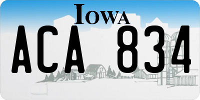 IA license plate ACA834