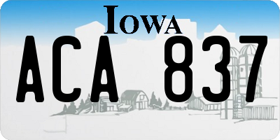 IA license plate ACA837