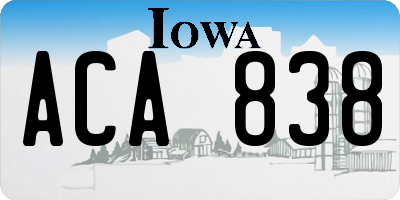 IA license plate ACA838