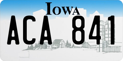 IA license plate ACA841