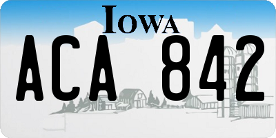 IA license plate ACA842