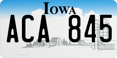 IA license plate ACA845