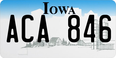 IA license plate ACA846