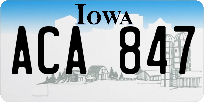 IA license plate ACA847