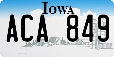 IA license plate ACA849