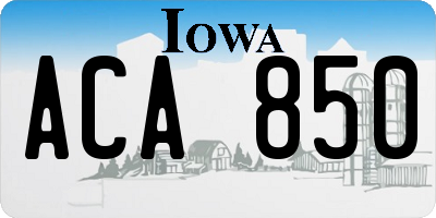 IA license plate ACA850
