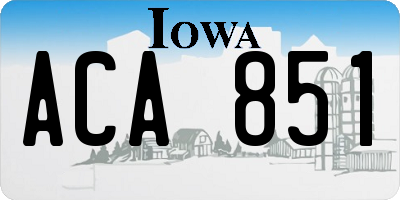 IA license plate ACA851