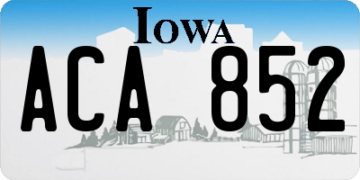 IA license plate ACA852