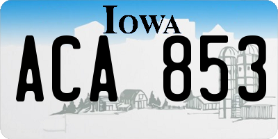 IA license plate ACA853