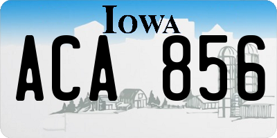 IA license plate ACA856