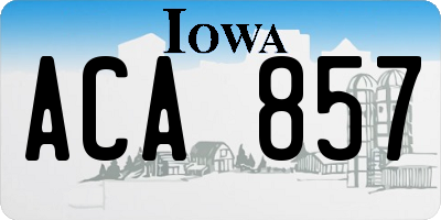 IA license plate ACA857