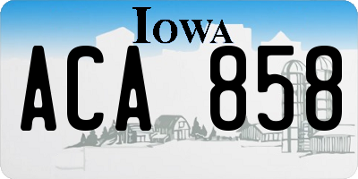 IA license plate ACA858