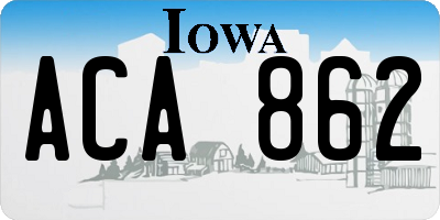 IA license plate ACA862