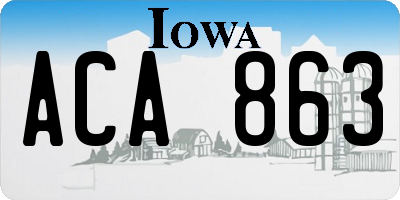 IA license plate ACA863