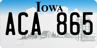 IA license plate ACA865