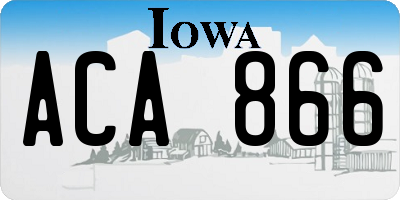 IA license plate ACA866