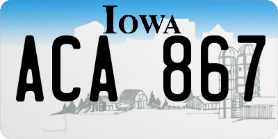 IA license plate ACA867