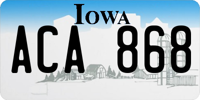 IA license plate ACA868