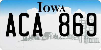 IA license plate ACA869