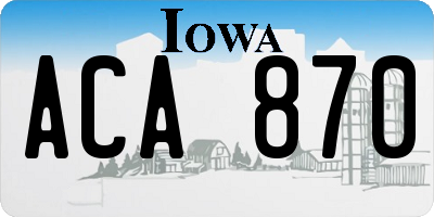 IA license plate ACA870