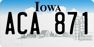 IA license plate ACA871