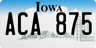 IA license plate ACA875