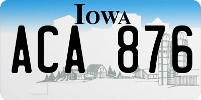 IA license plate ACA876